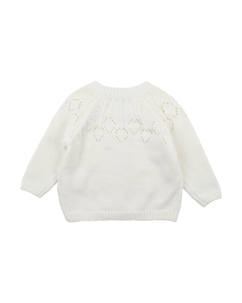 Bebe Cream Needle Out Cardigan