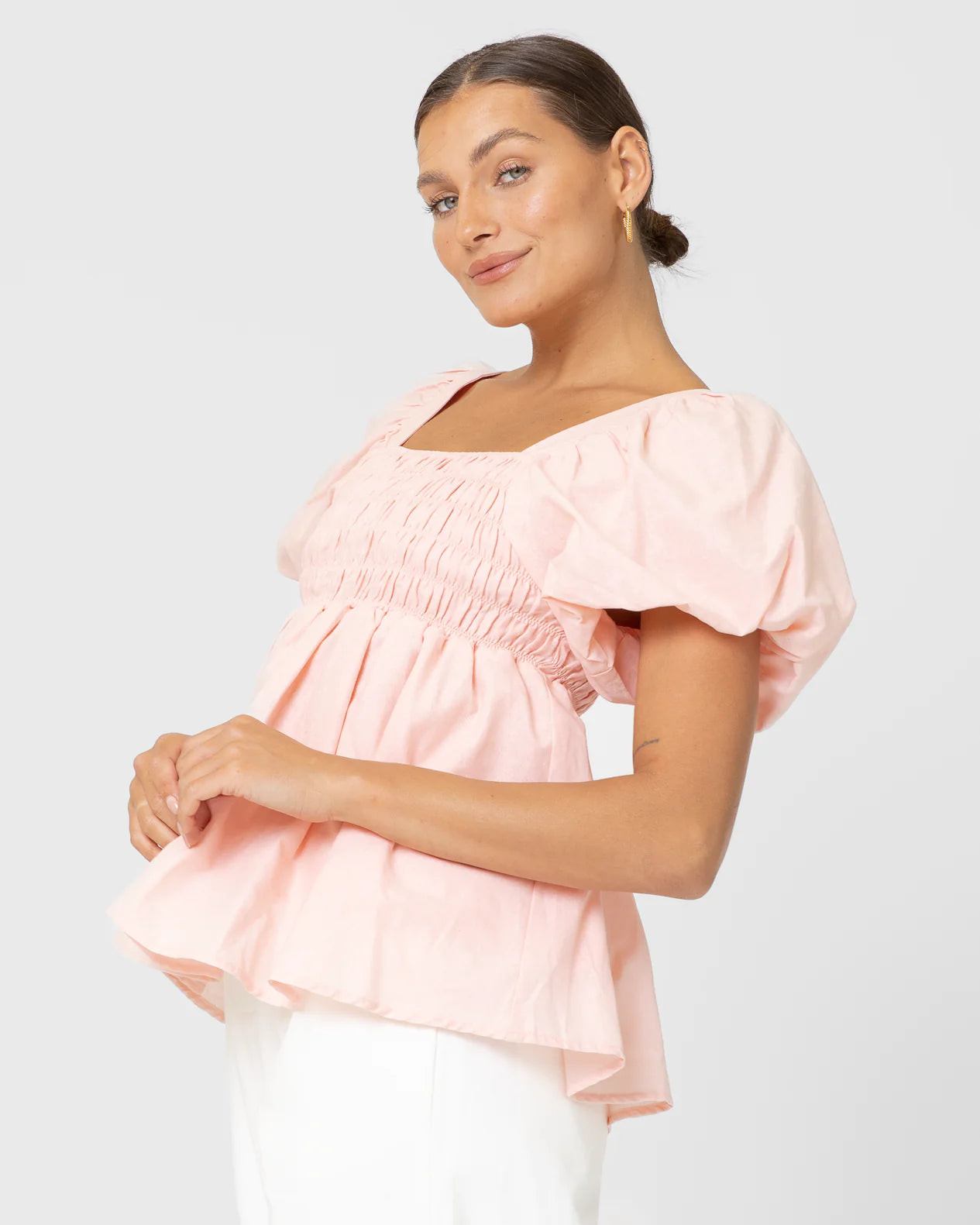 The Lullaby Club Amber Baby Doll Top | Sherbet Pink