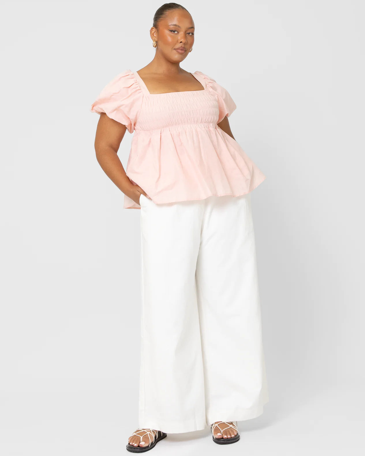 The Lullaby Club Amber Baby Doll Top | Sherbet Pink