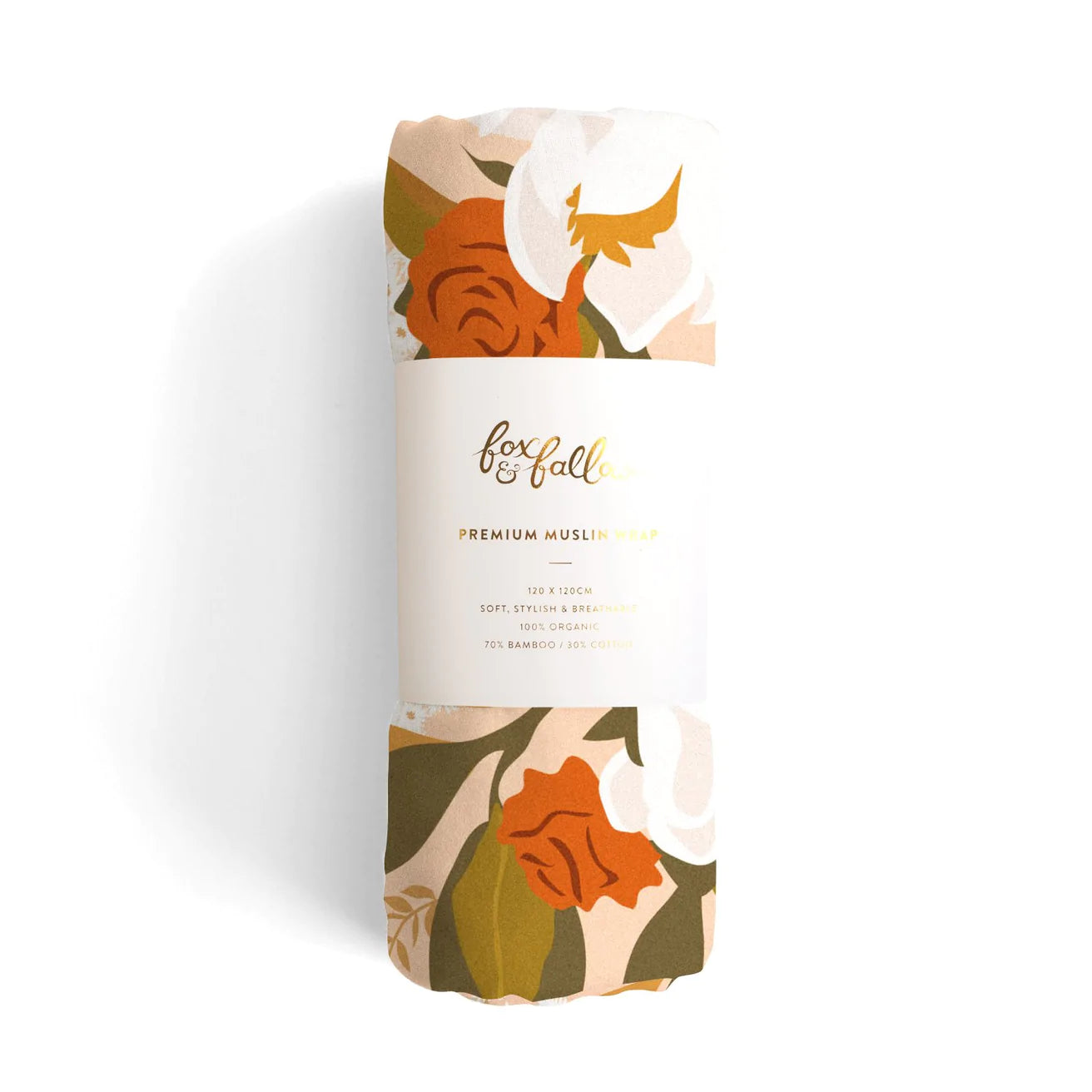 Fox & Fallow Magnolias Organic Muslin Wrap Swaddle