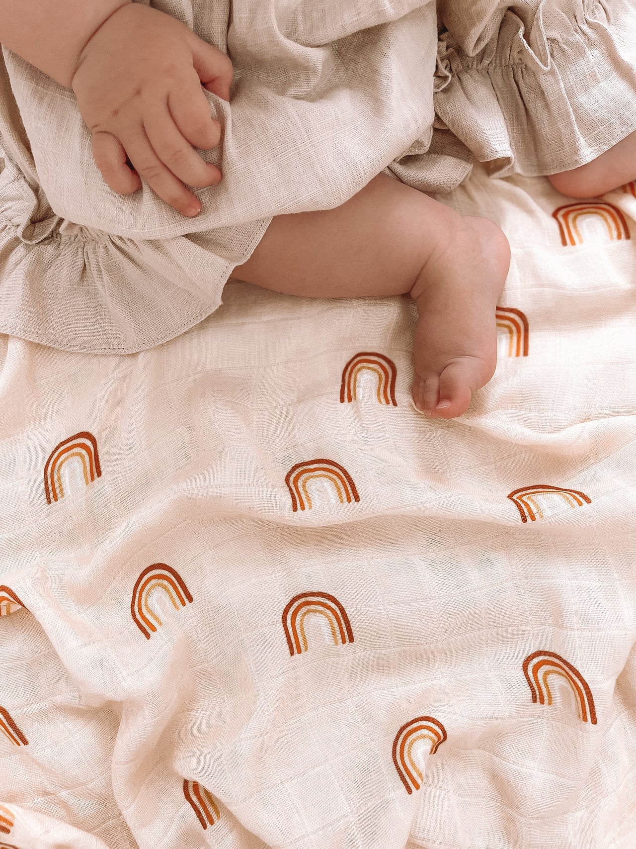 Fox and Fallow Rainbow Swaddle