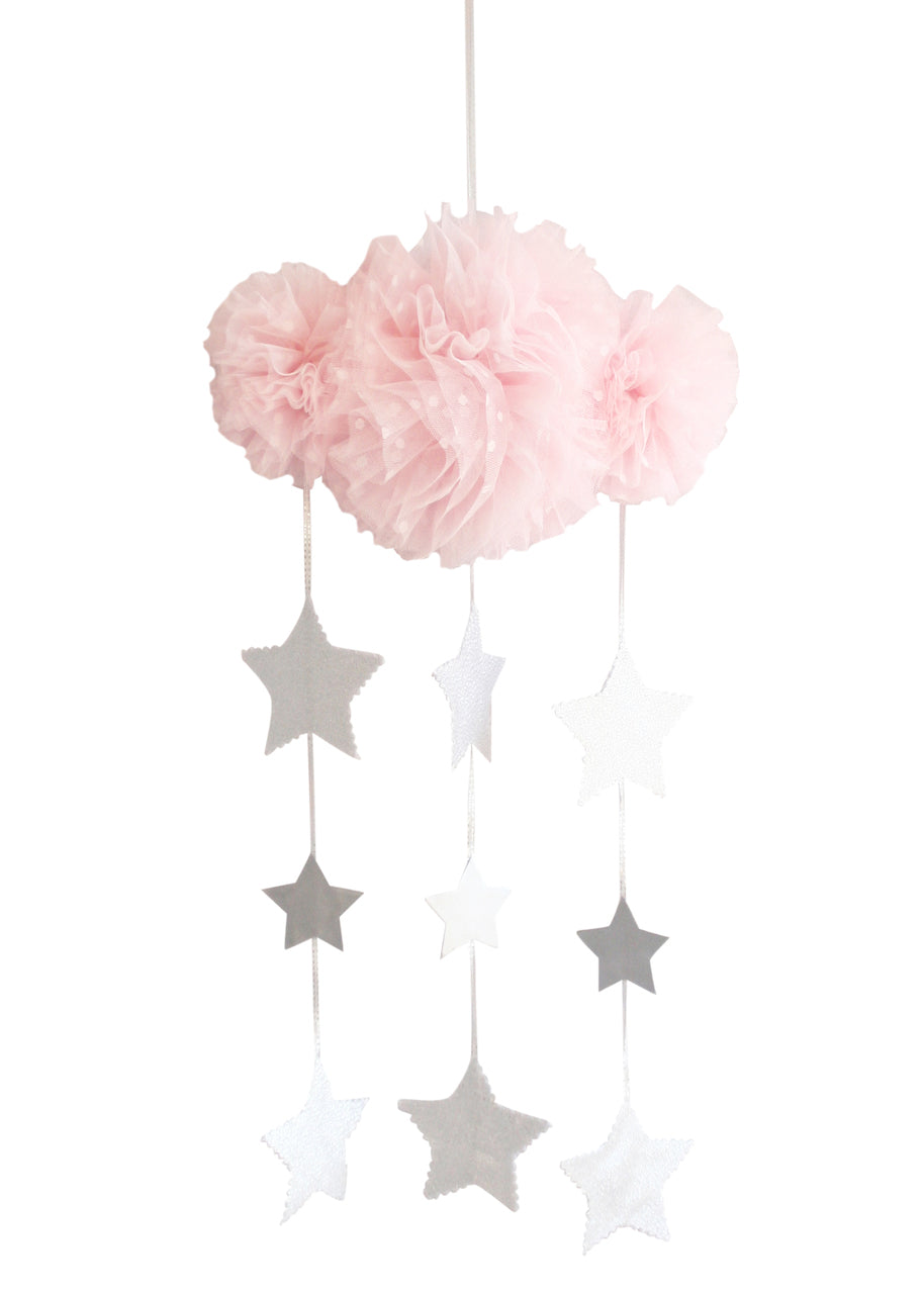 Alimrose Tulle Cloud Mobile - Pale Pink & Silver