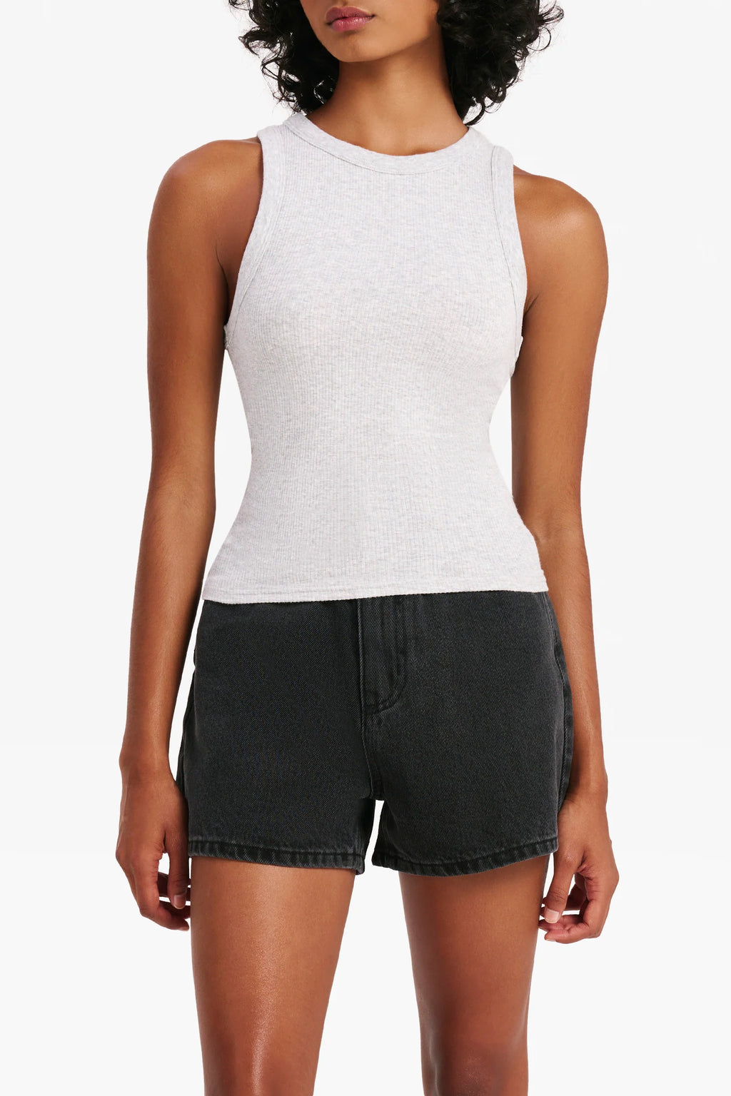 Nude Lucy Organic Rib Tank Grey Marble