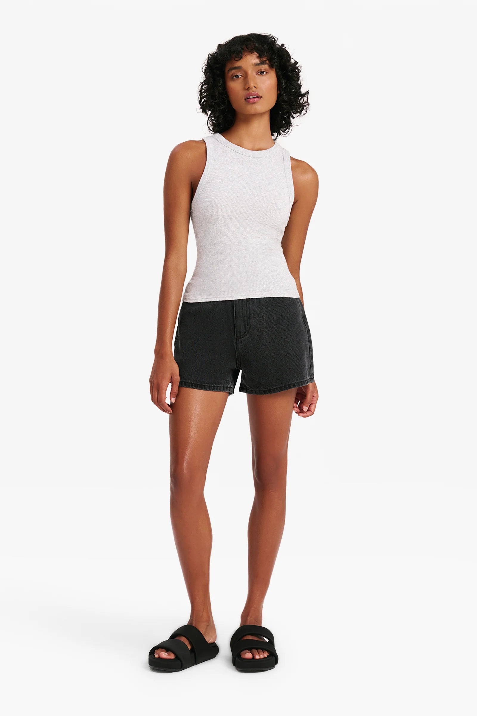 Nude Lucy Organic Rib Tank Grey Marble