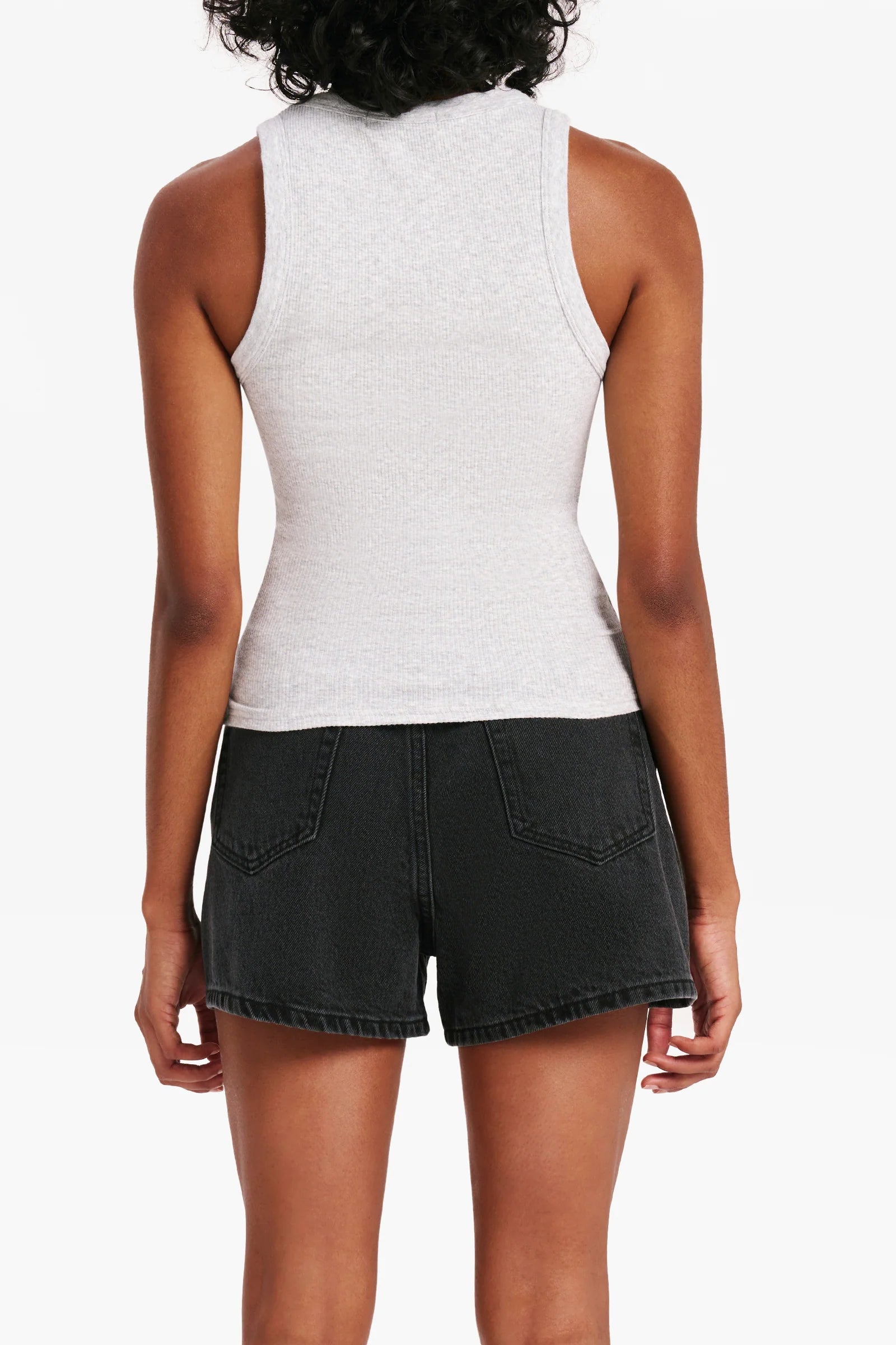Nude Lucy Organic Rib Tank Grey Marble