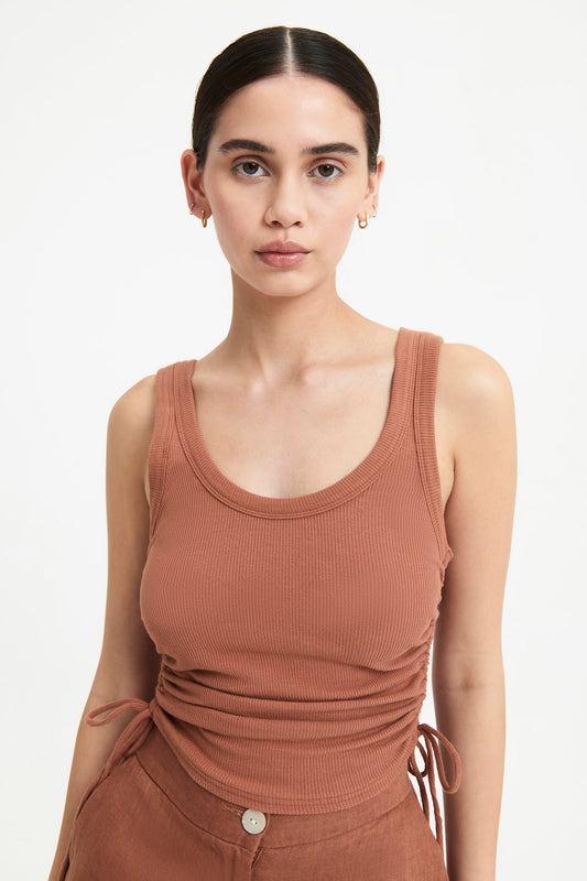 Nude Lucy Mika Drawstring Top - Terracotta