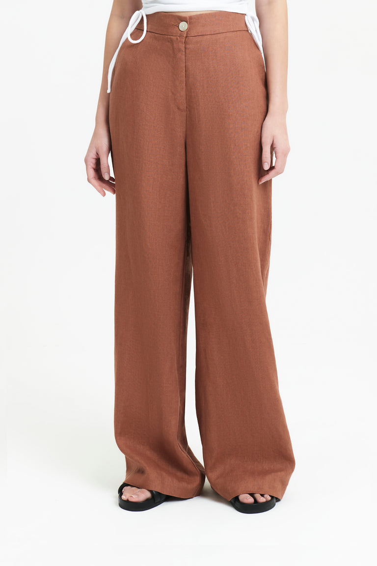 Nude Lucy Sima Linen Pant Terracotta