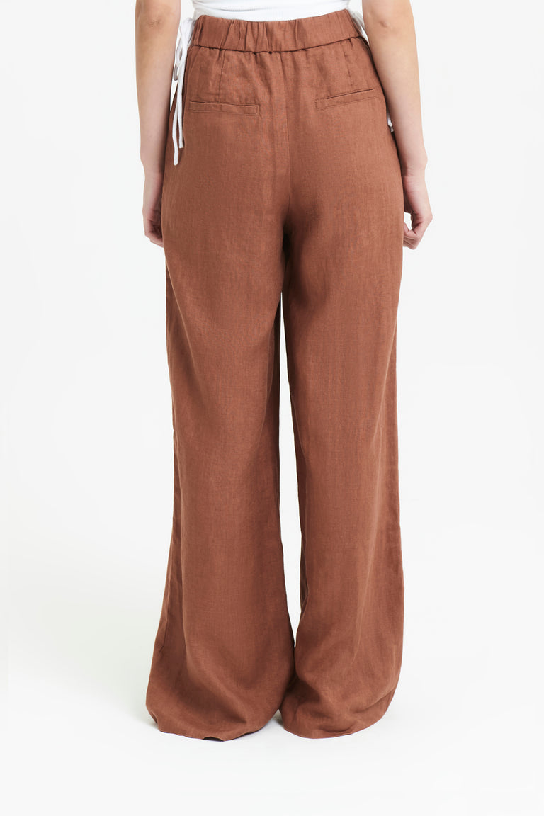 Nude Lucy Sima Linen Pant Terracotta