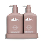 Al.ive Body WASH & LOTION DUO + TRAY - RASPBERRY BLOSSOM & JUNIPER
