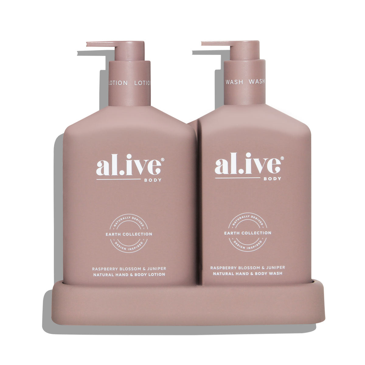 Al.ive Body WASH & LOTION DUO + TRAY - RASPBERRY BLOSSOM & JUNIPER