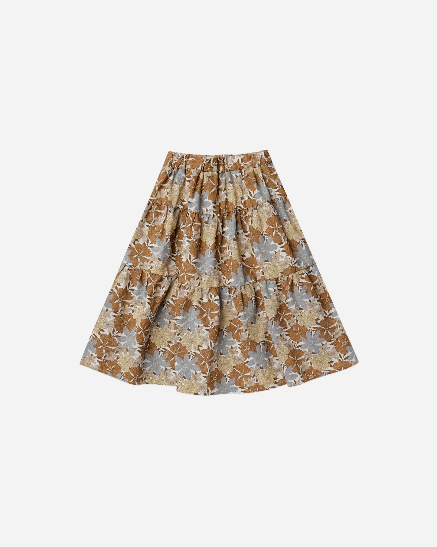 RYLEE & CRU tiered midi skirt || safari floral