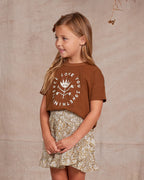 RYLEE + CRU  wrap ruffle skirt || golden ditsy