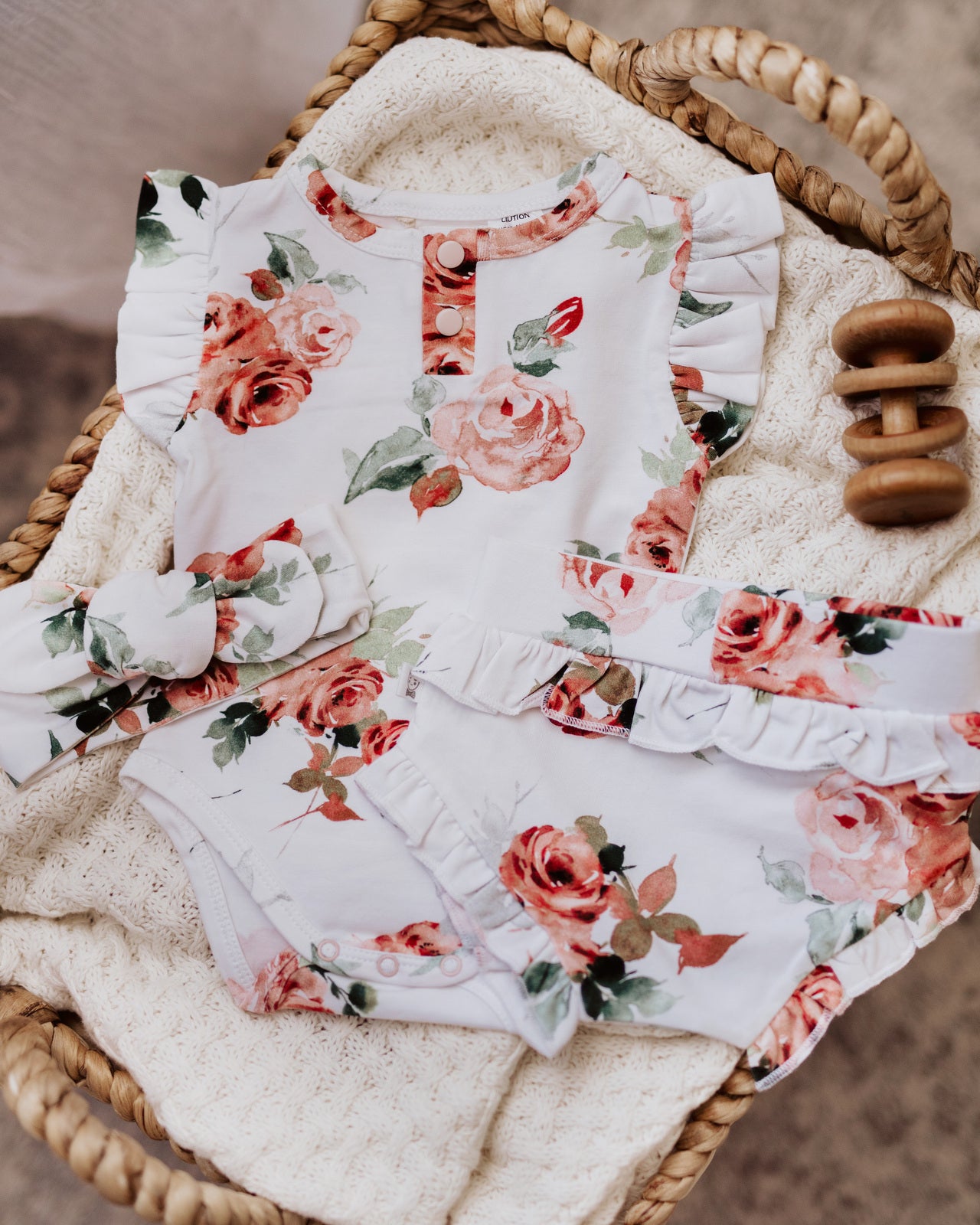 Snuggle Hunny Rosebud Short Sleeve Frill Bodysuit