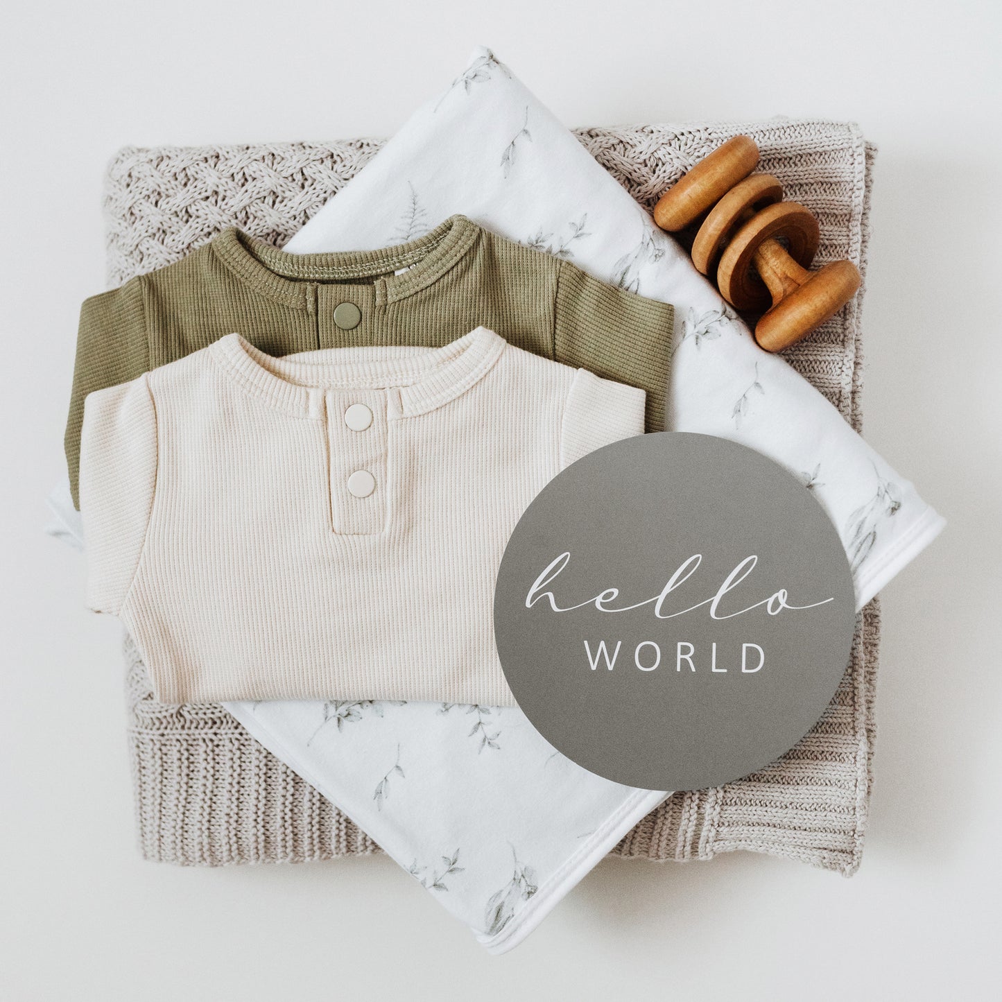 Snuggle Hunny Silver Gum Organic Jersey Wrap & Beanie Set