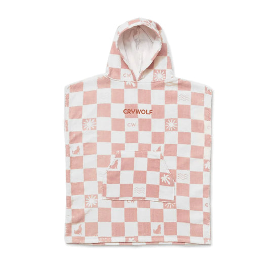 CRYWOLF Hooded Towel Blush Checkered