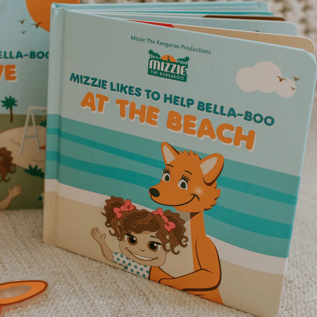 MIzzie the Kangaroo 'At The Beach' Interactive Touch and Feel Mizzie Baby Board Book
