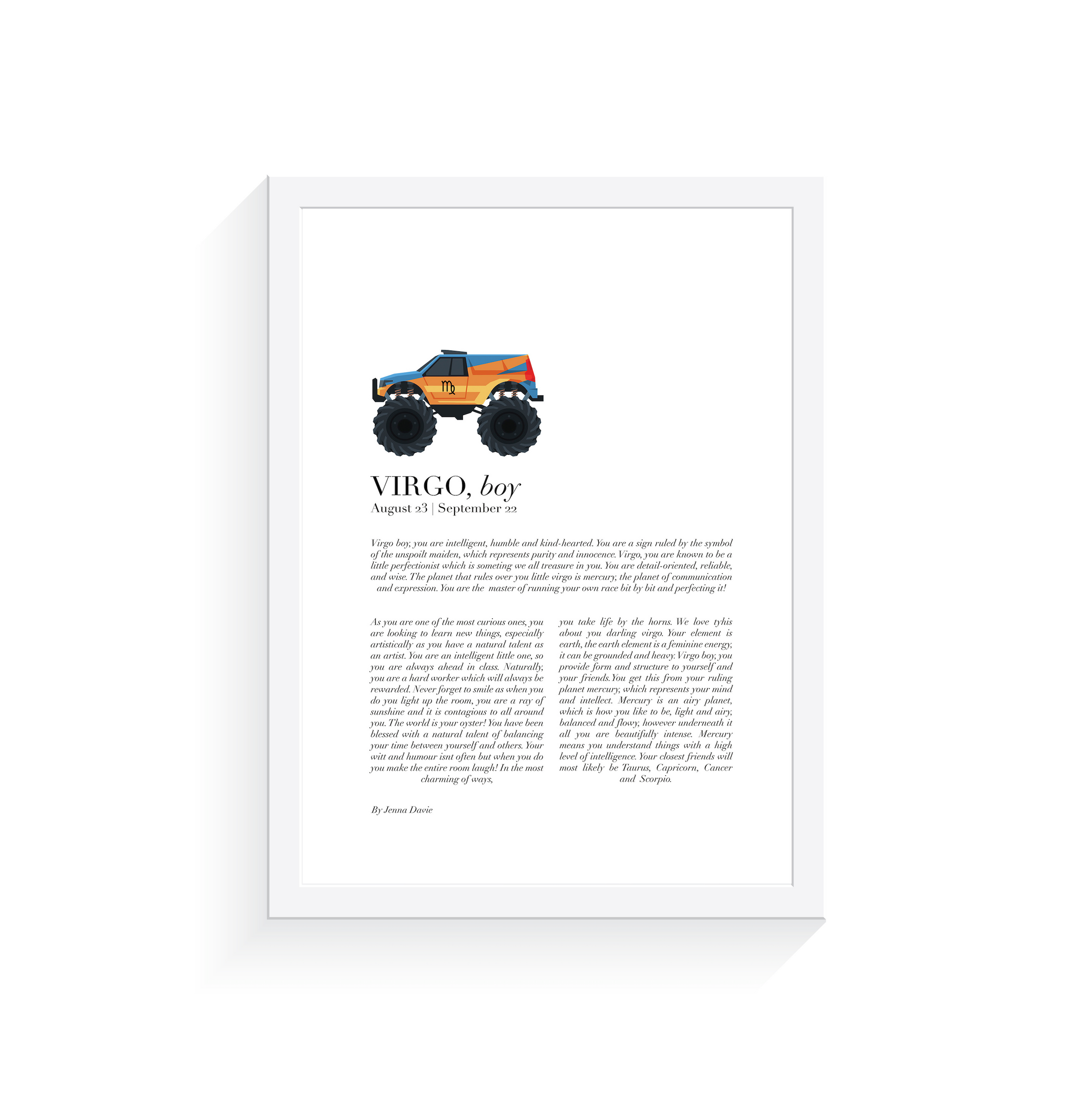 Arty Bub Zodiac Prints Monster Truck