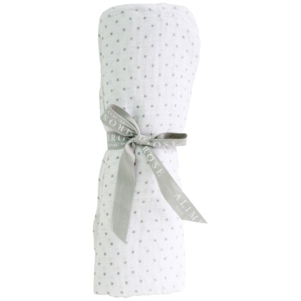 Alimrose Muslin Cotton Swaddle Grey Spot