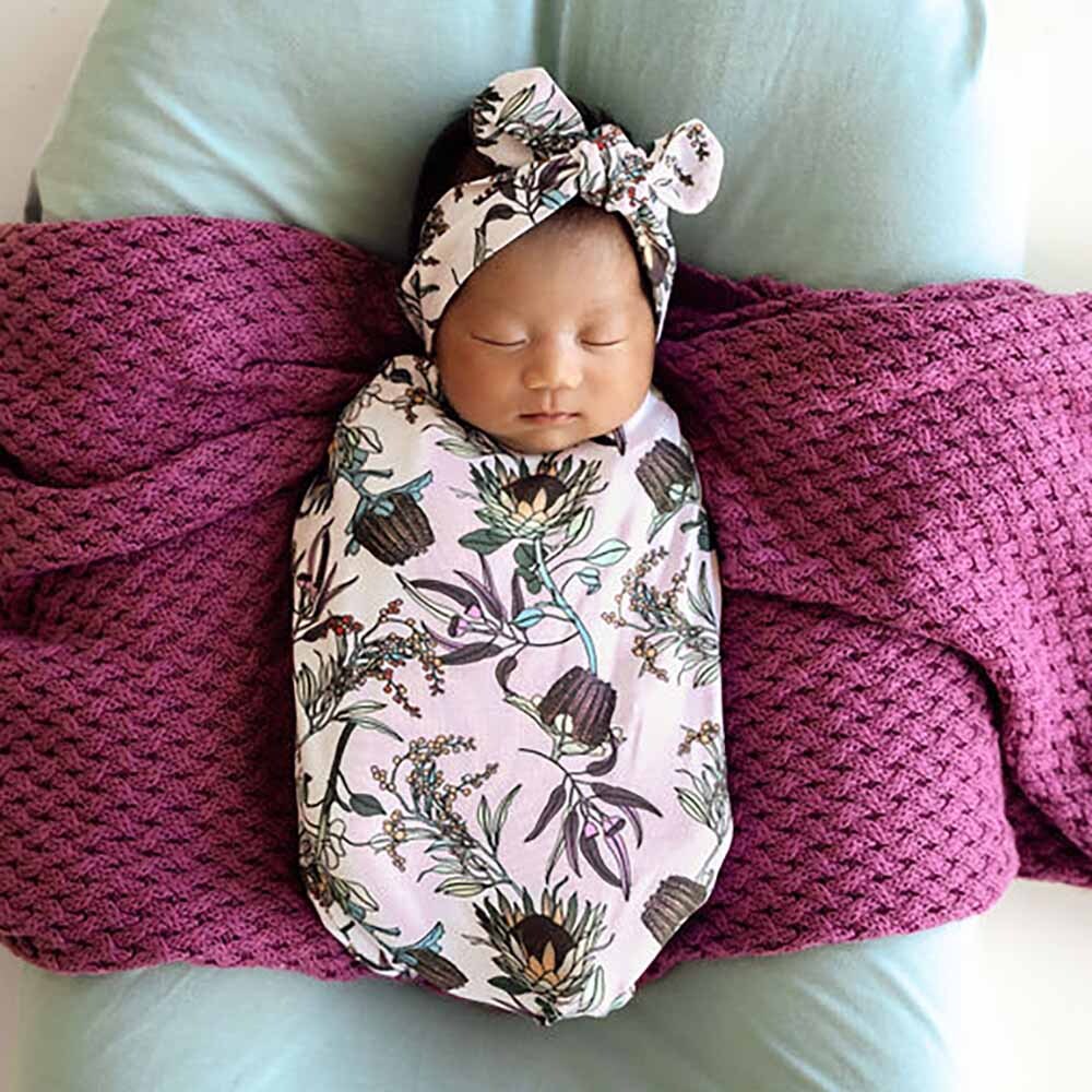 Snuggle Hunny Snuggle Swaddle & Topknot Set - Banksia