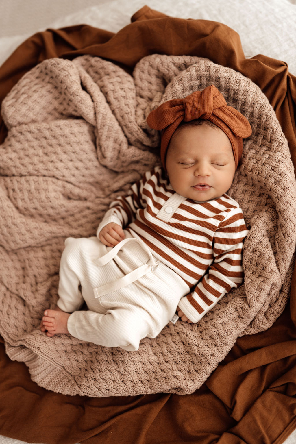 Snuggle Hunny Biscuit Stripe Long Sleeve Bodysuit