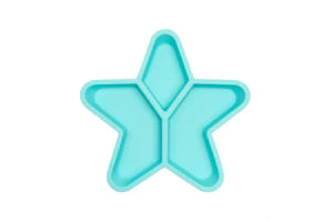 Little Woods NON-TOXIC SILICONE DIVIDED STAR PLATE-BLUE