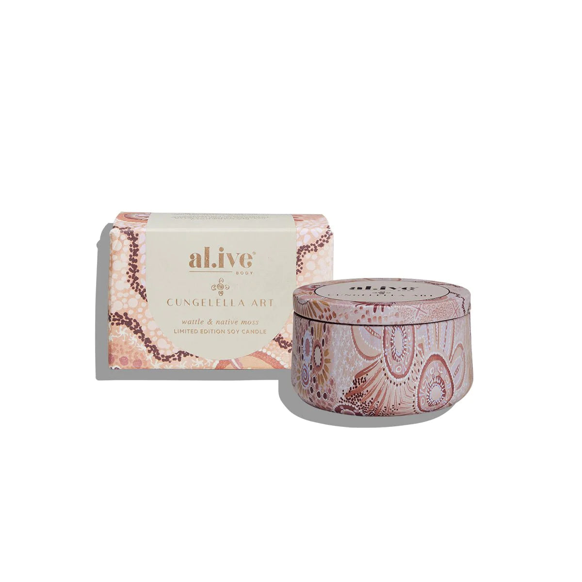 Al.ive Body CUNGELELLA ART MINI SOY CANDLE - WATTLE & NATIVE MOSS