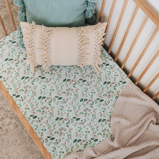 Snuggle Hunny Fitted Cot Sheet - Daintree