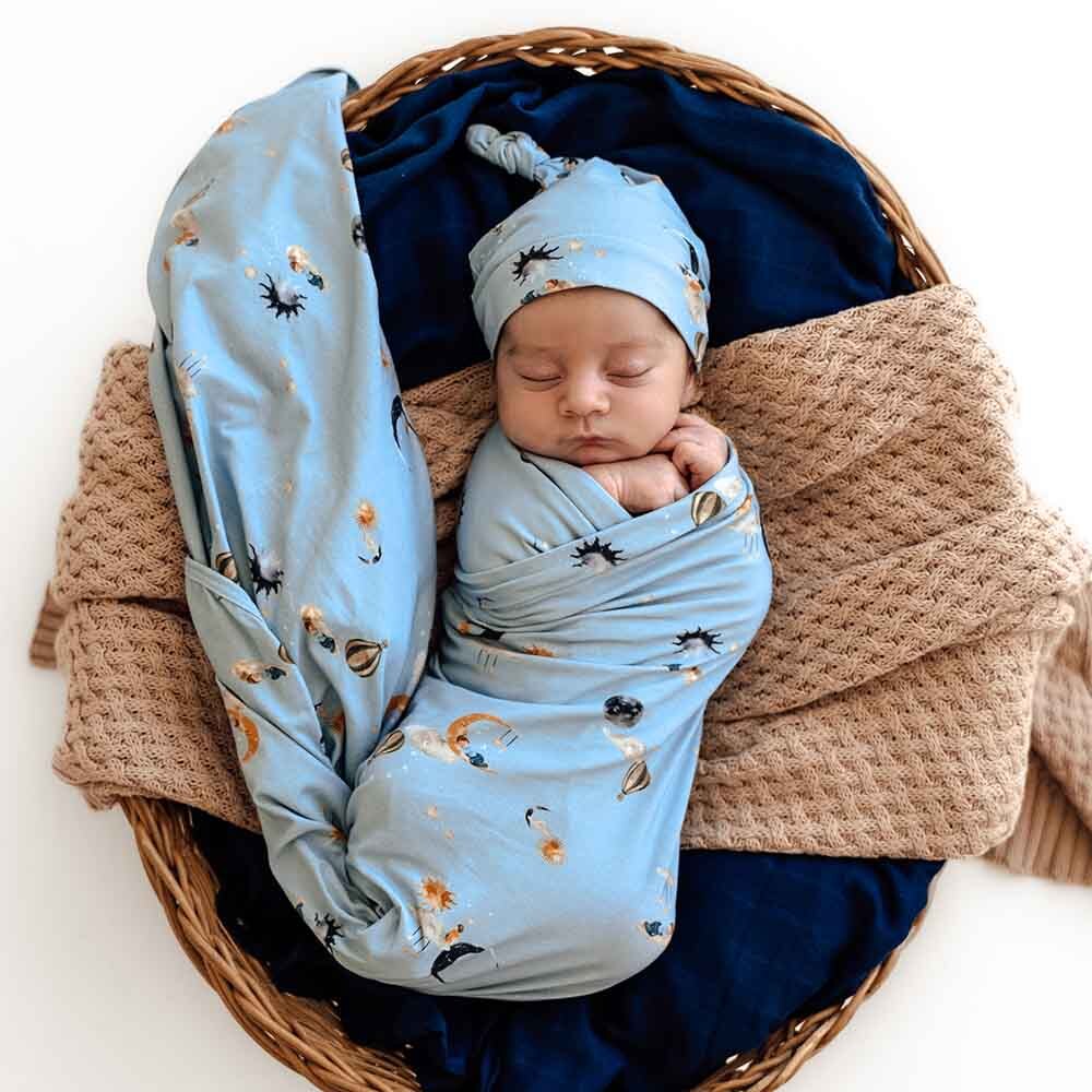 Snuggle Hunny Dream Organic Jersey Wrap & Beanie Set