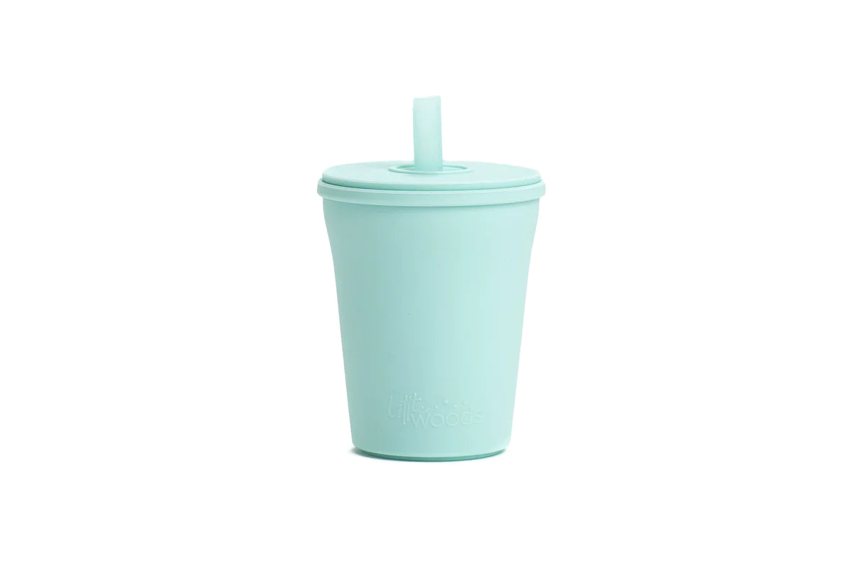Little Woods REUSABLE KIDS SILICONE STRAW CUP-BLUE