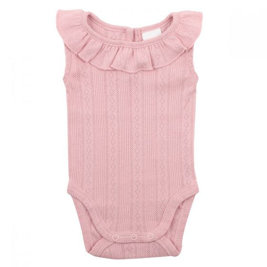 Bebe Dusky Pink Pointelle SS Bodysuit