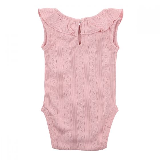 Bebe Dusky Pink Pointelle SS Bodysuit