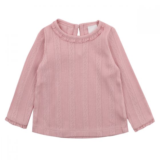 Bebe Dusky Pink Pointelle LS Top – Little Beach Road