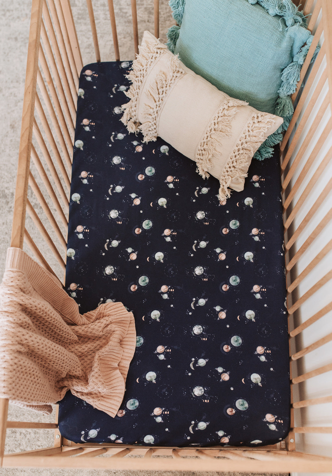Snuggle Hunny Fitted Cot Sheet - Milky Way