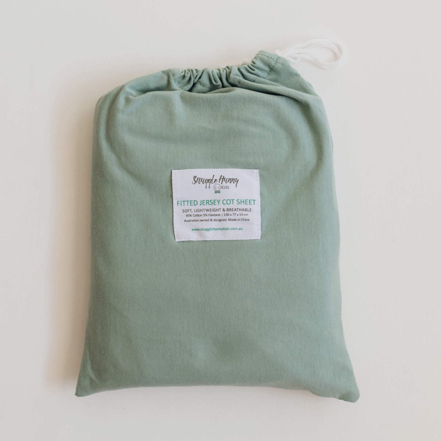 Snuggle Hunny Fitted Cot Sheet - Sage