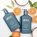 Al.ive Body WASH & LOTION DUO + TRAY - COCONUT & WILD ORANGE